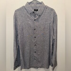 Express Mens Slim 1MX Gray Button up Shirt - Slim L